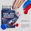 ⚽🏆 Game Day Nail Art Marker Set – 12 Vibrant Colors for Eye-Catching Fan Nails ✨